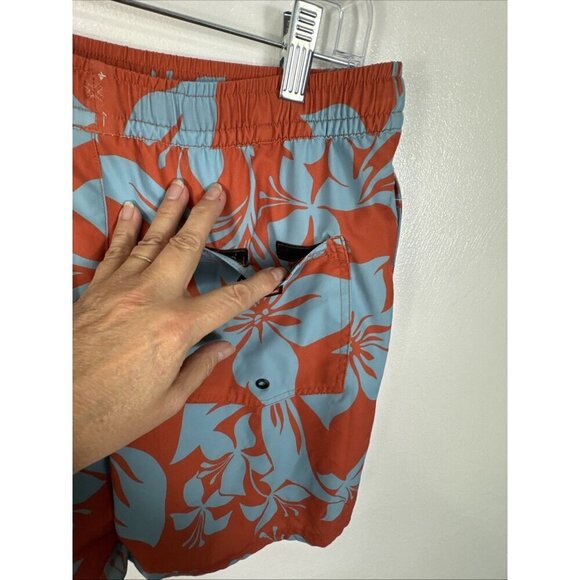 Quiksilver Men's S Brief Lined Board Shorts Hybrid Orange Tropical Inseam 6.5" - Picture 7 of 14